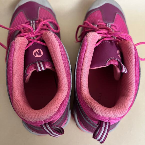 Merrell Kids Waterproof Hiking Boots Pink Purple Trail Shoes US 3 Youth Outdoor - Picture 7 of 11